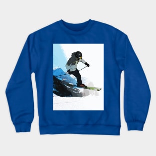 Livin' It! - Downhill Skier Crewneck Sweatshirt